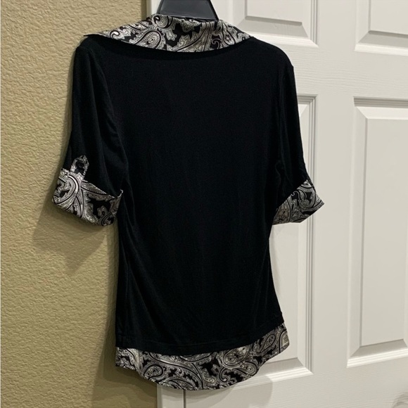 Willi Smith top blouse size S short sleeve polyester spandex - Picture 2 of 7